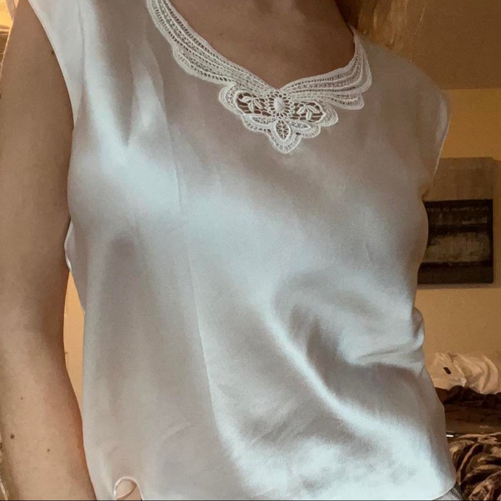 INSANE Vintage Barbizon Silky Cream Blouse!